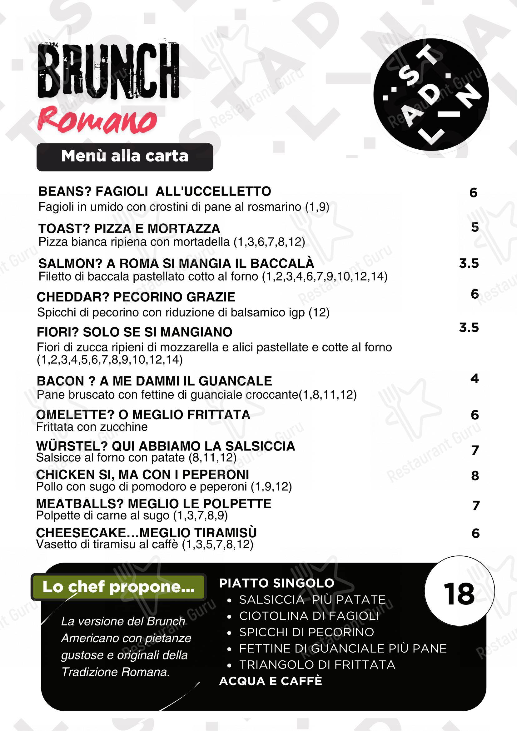 Menu bar per Städlin pub & bar