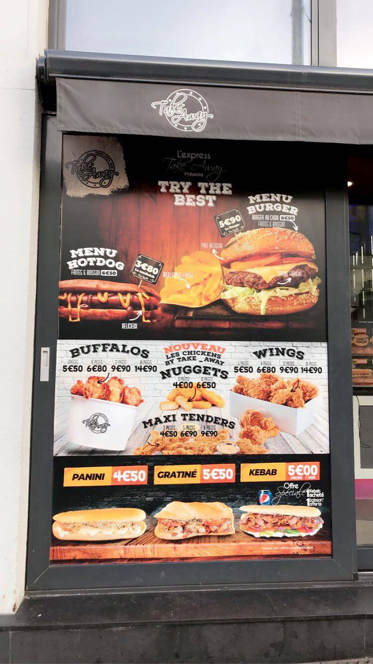 Menu de Steak Away