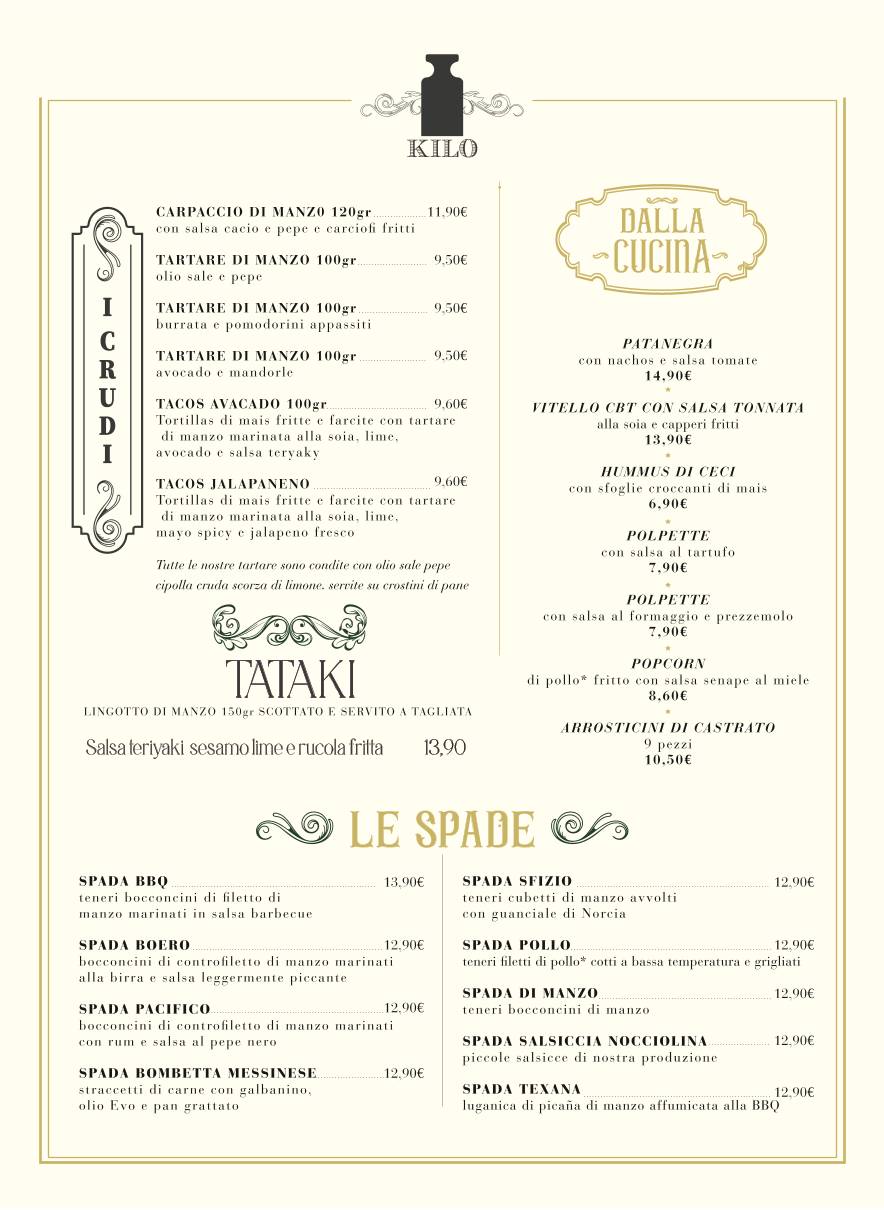 Menu di Kilo Restaurant 