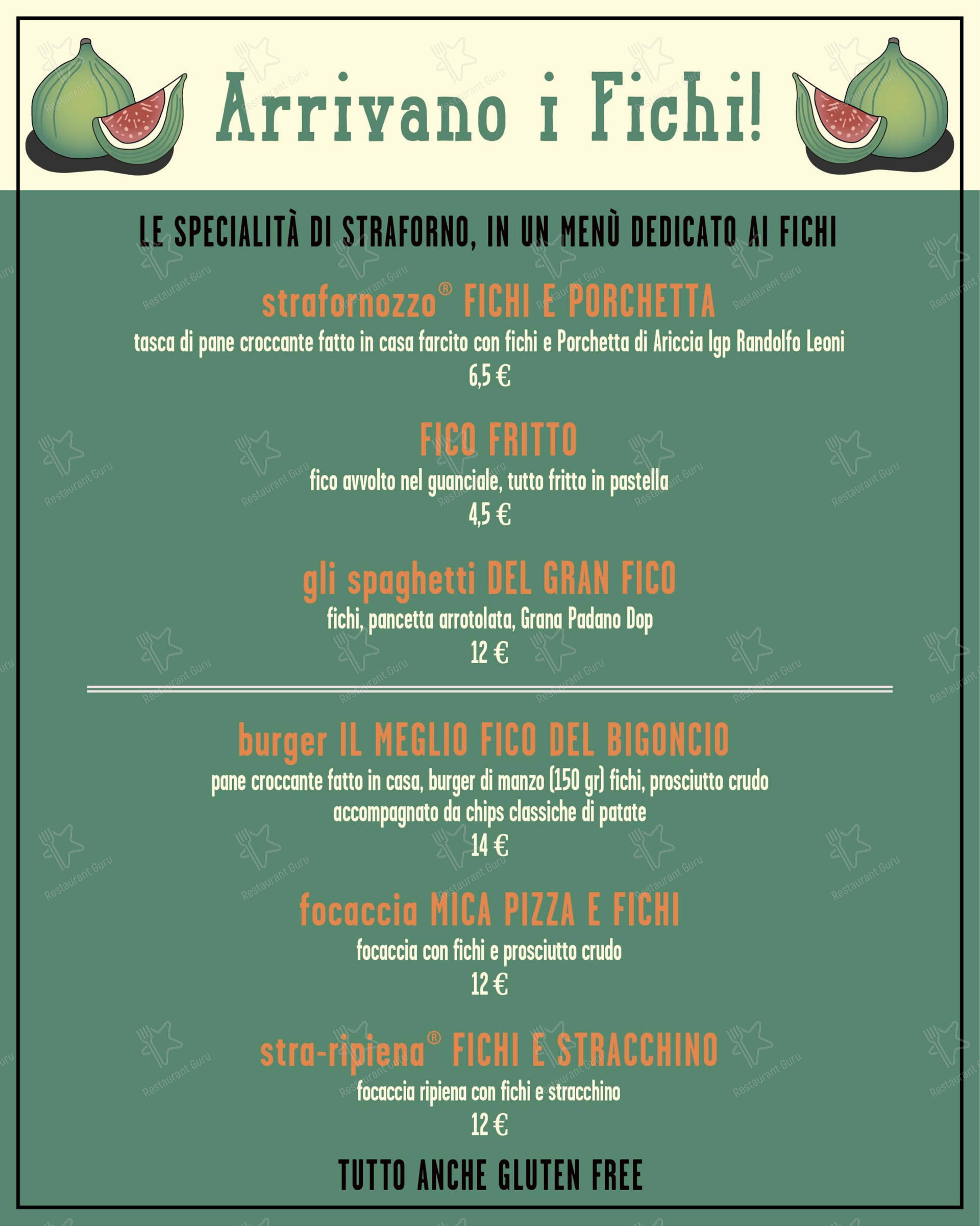 Menu di Straforno - Lunch Menu