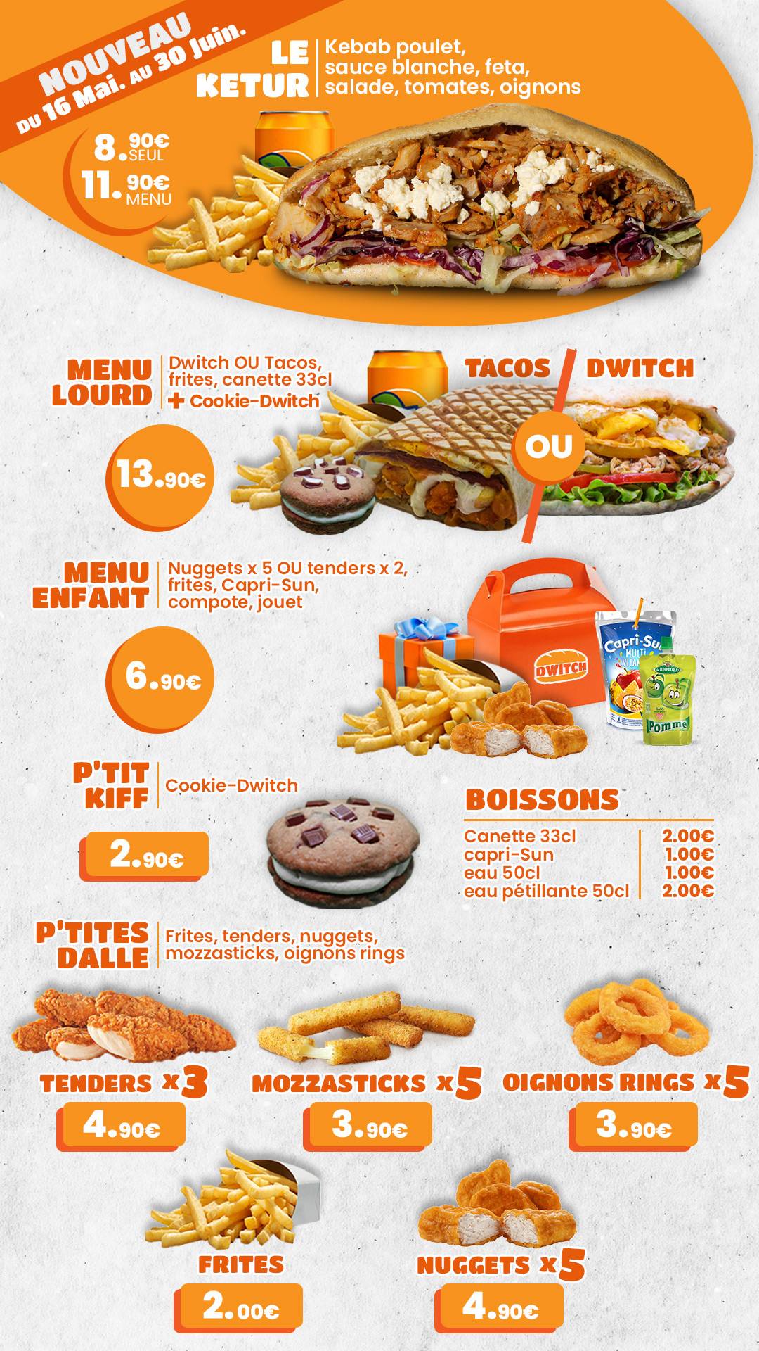 Menu de Dwitch