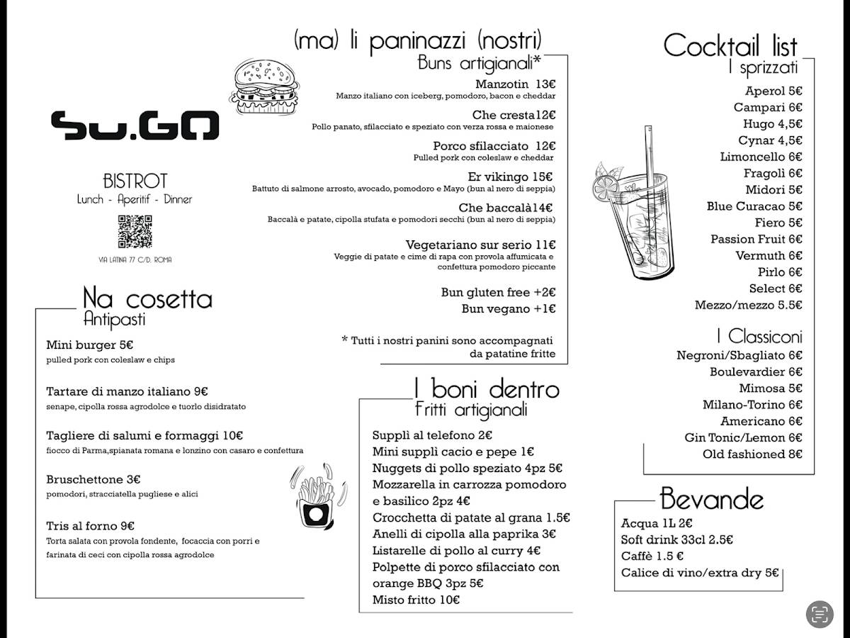 Menu di Su.go Bistrot 