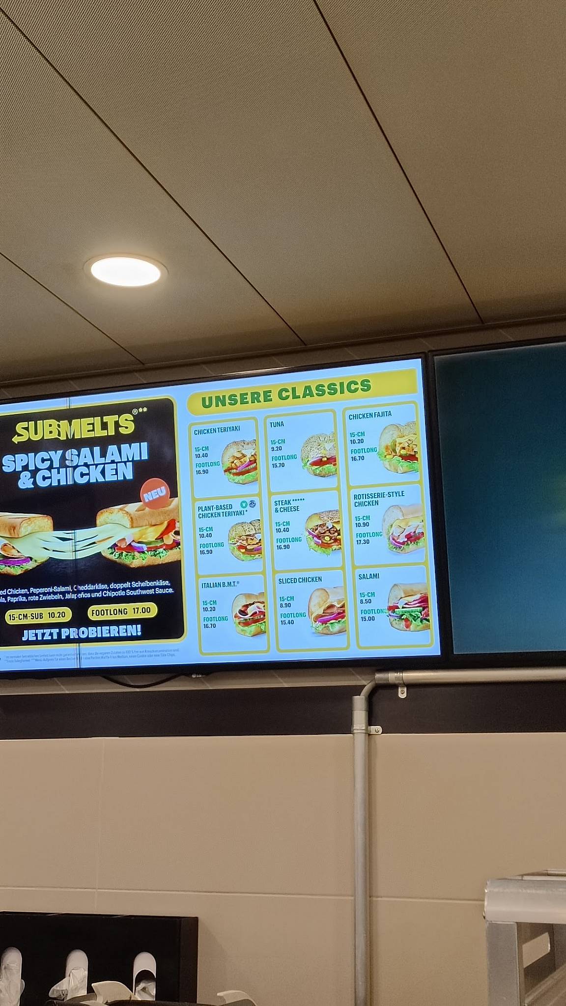 Menu di Subway 