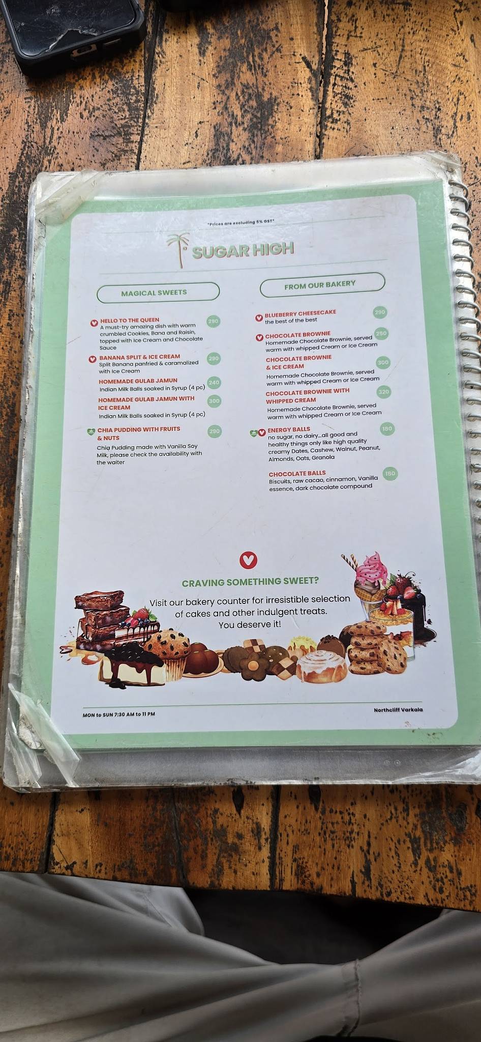Sun Francisco menu
