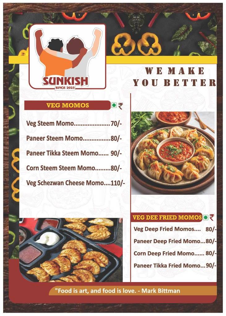 Sunkish Cafe menu