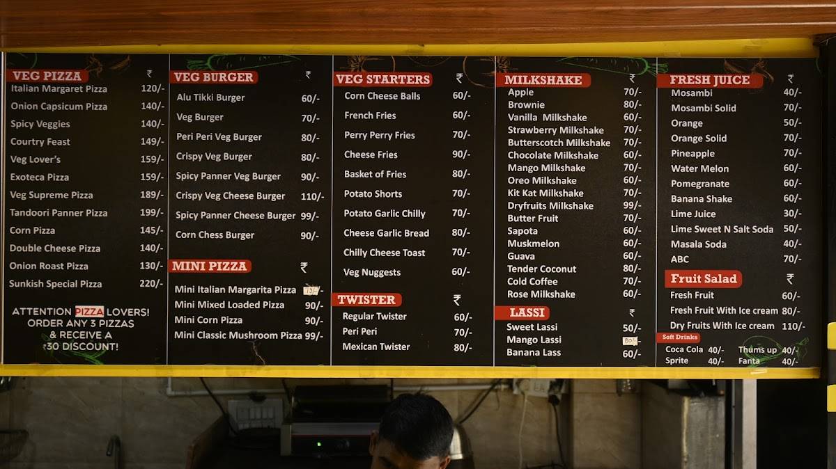 Sunkish Cafe menu