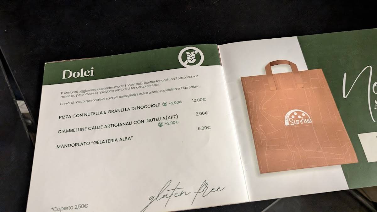 Menu di Sunrise Pizza 