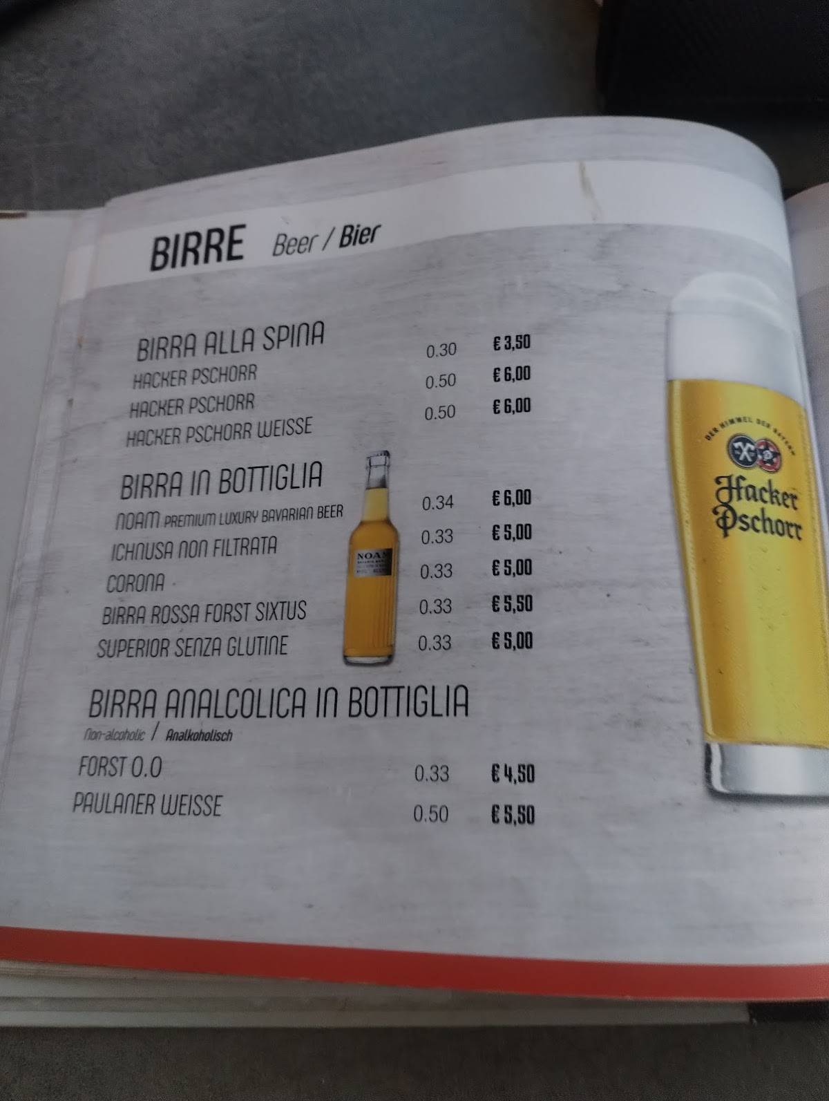 Menu di Sunset Bar Beach Pacengo 