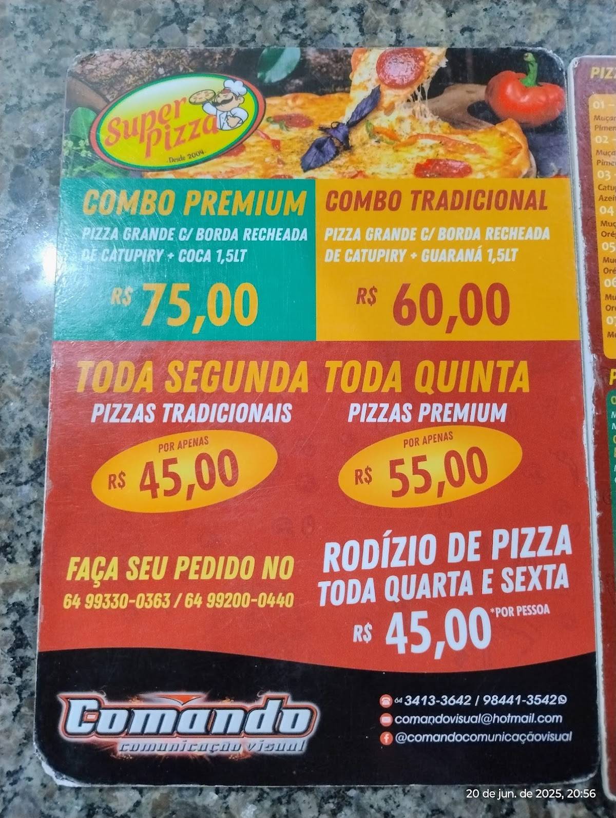 Super Pizza cardápio