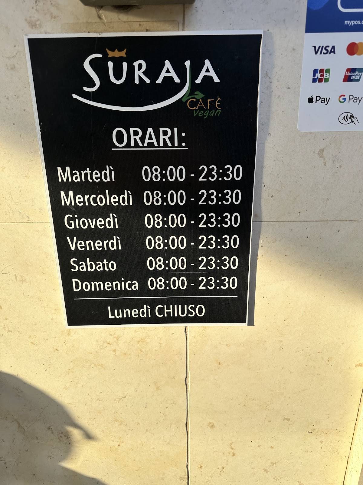 Menu di Suraja Cafè Vegan 