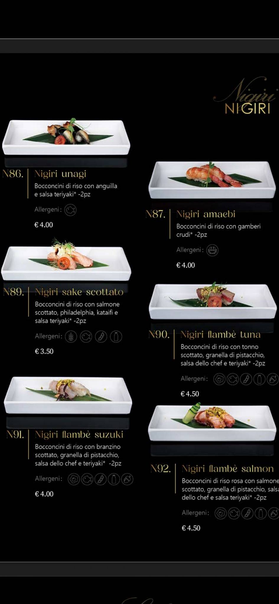 Menu di Sushi Ho 