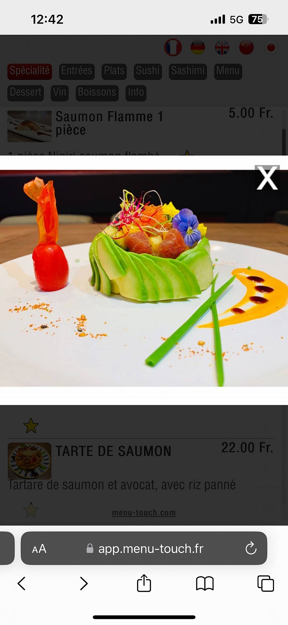 Menu di Sushi Miyazaki 