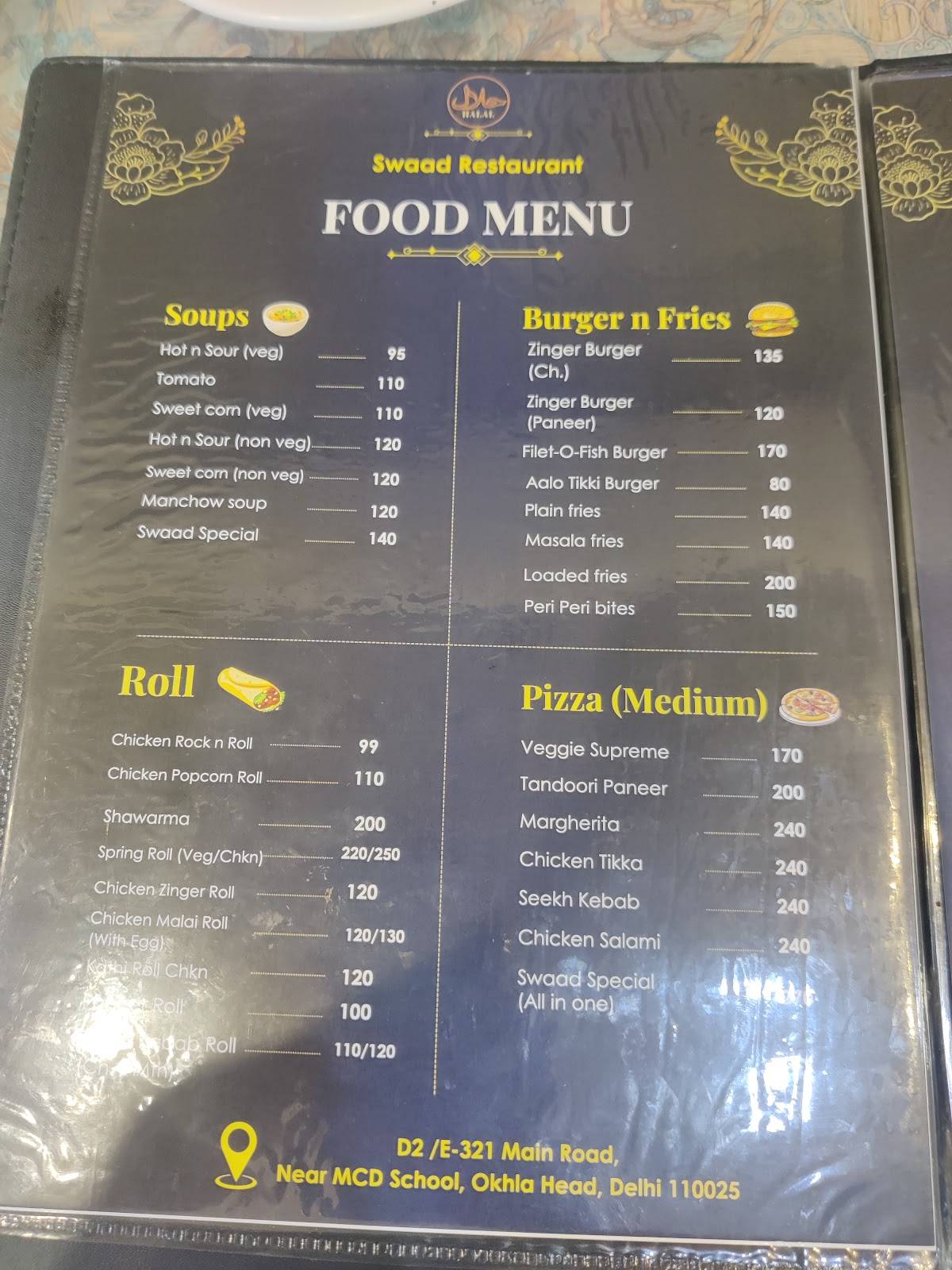 Swaad ( A unit of A.I.FOODS ) menu