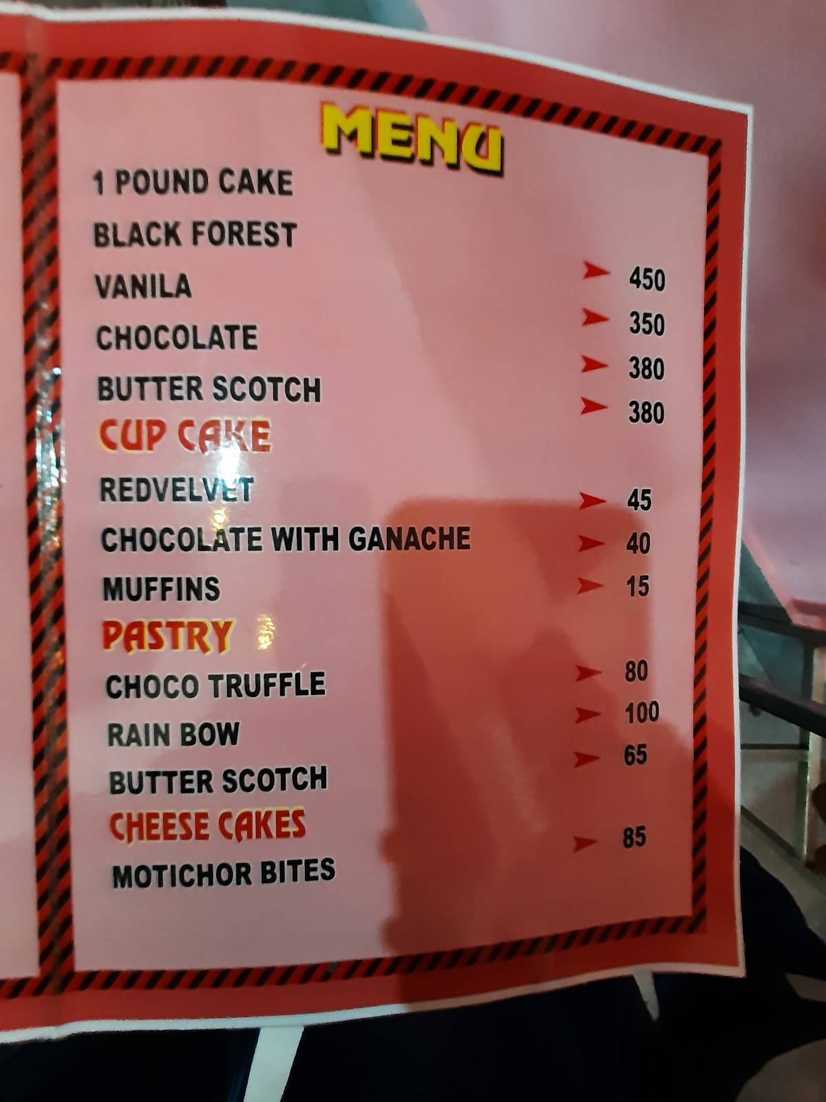 Sweet Tooth menu