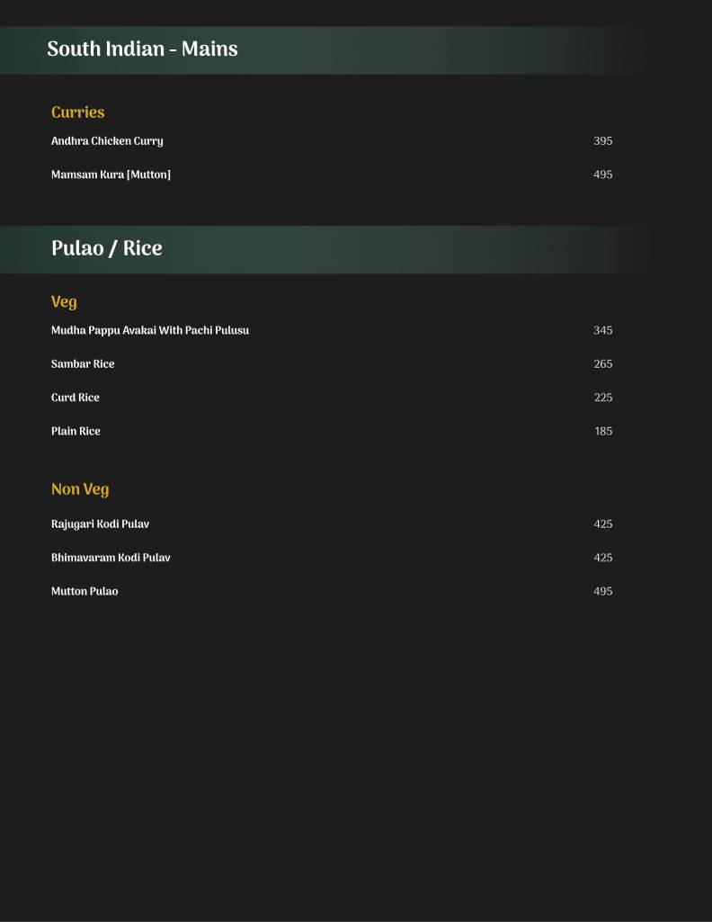 Syla Terrace Kitchen & Bar menu