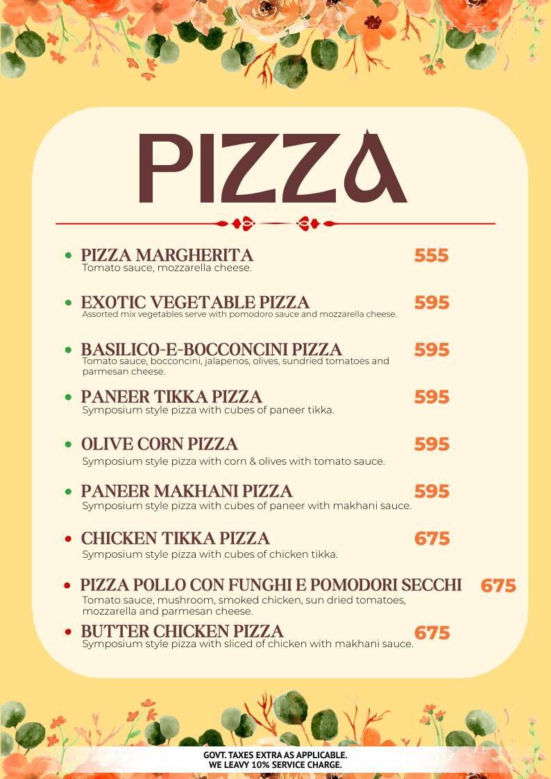 Symposium World Cuisine menu