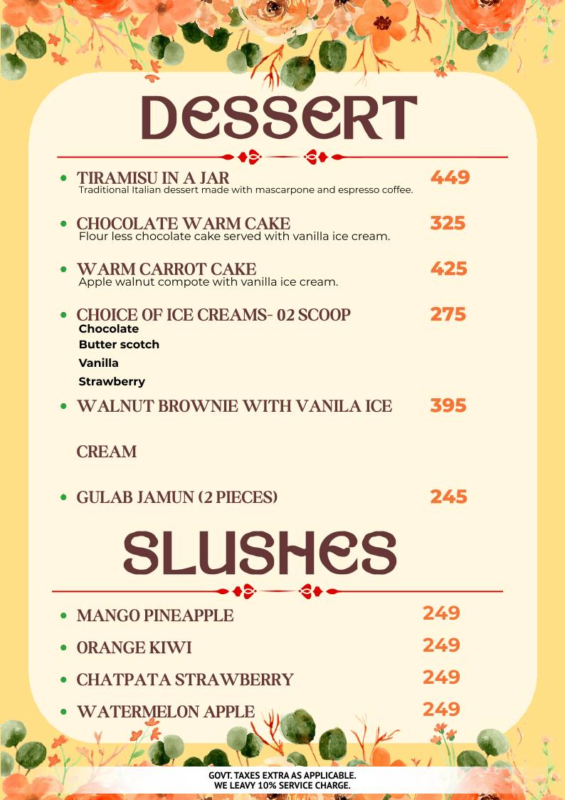 Symposium World Cuisine menu