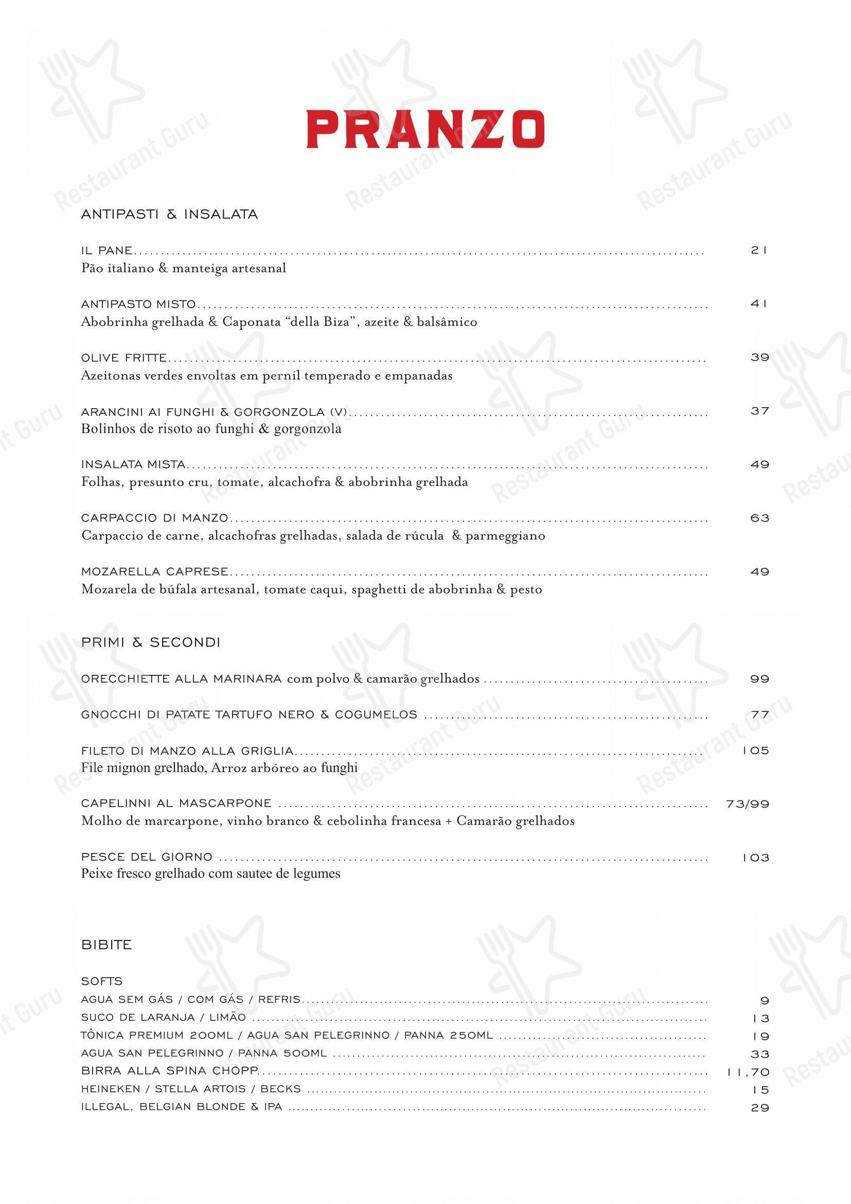 TONTONI TRATTORIA - Menu