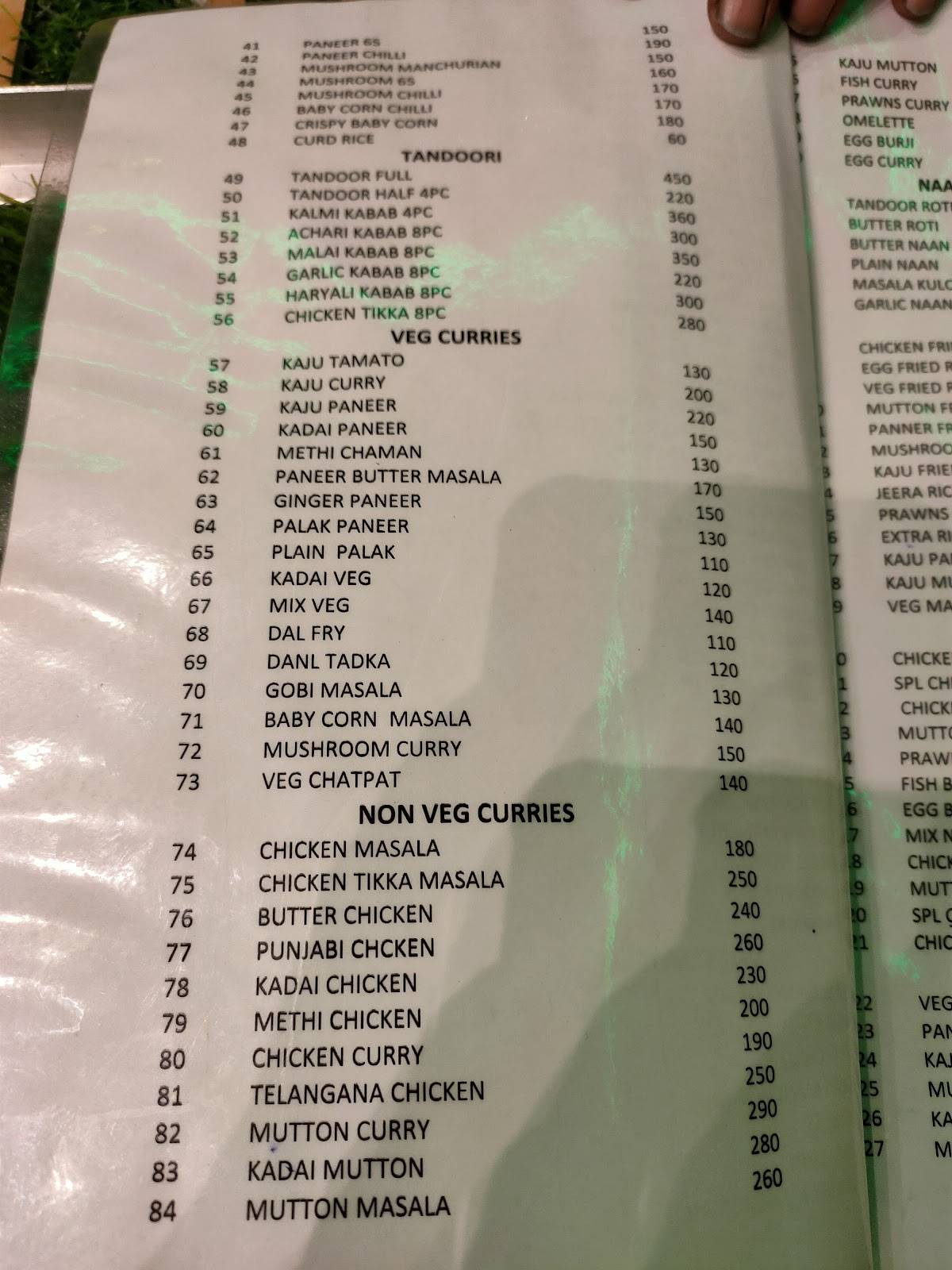 TS Platform Robots Restaurant - Godavarikhani City menu