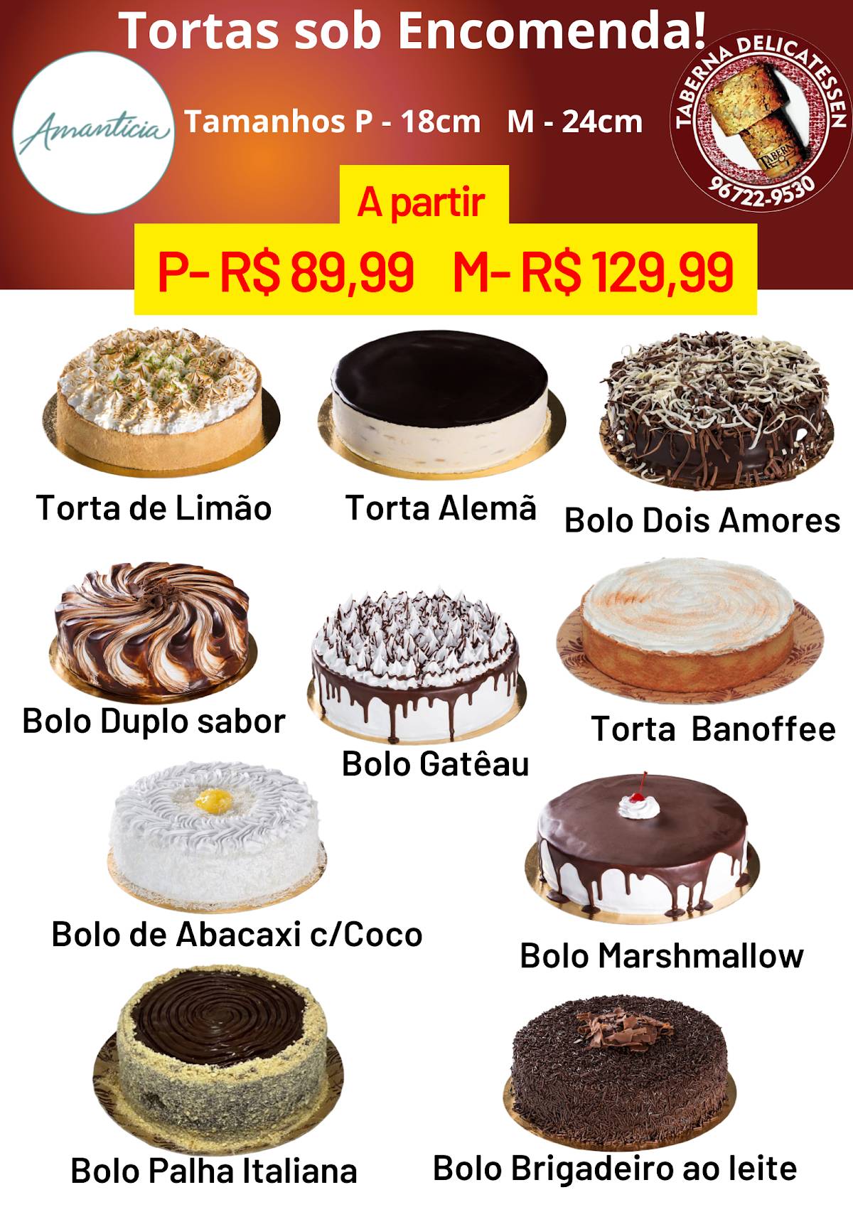Taberna Delicatessen Delivery - Frios Especiais, Queijos Finos, Pão à Metro, Coffee Break , Carpaccio e Vinhos. cardápio