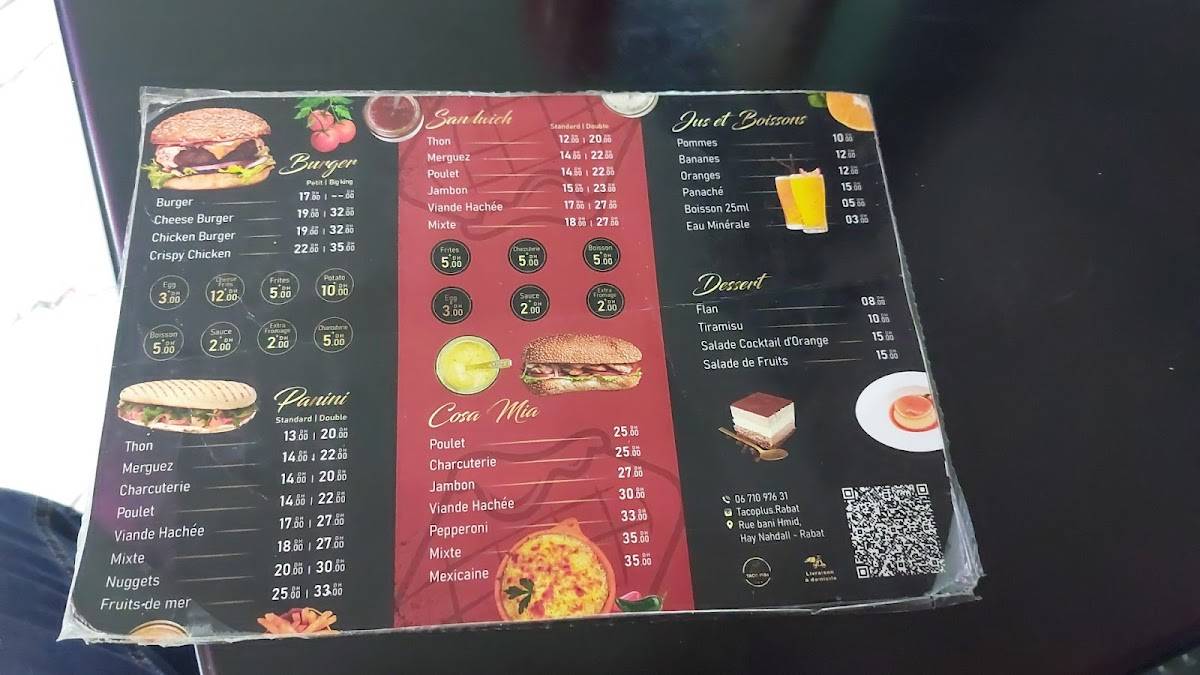 Menu de Taco Plus