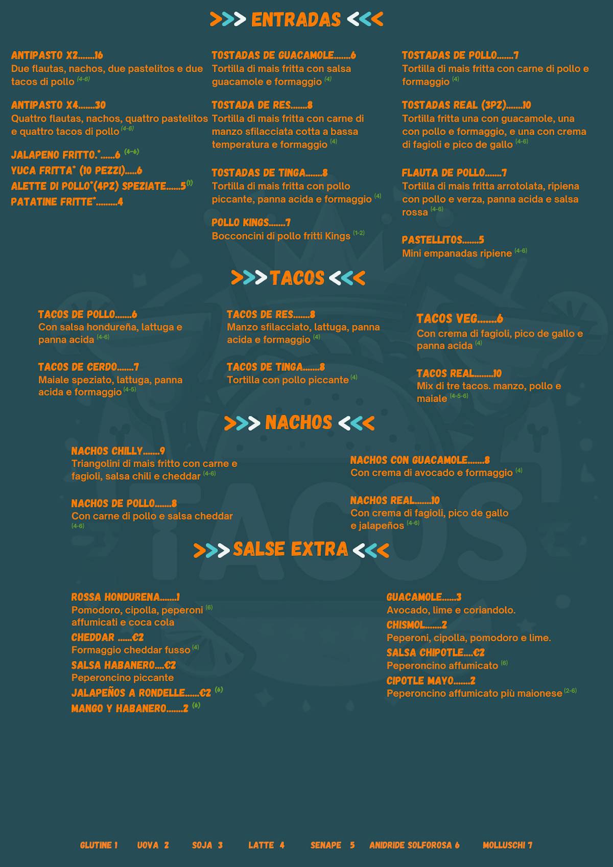 Menu di Tacos Kings - Rome San Lorenzo 