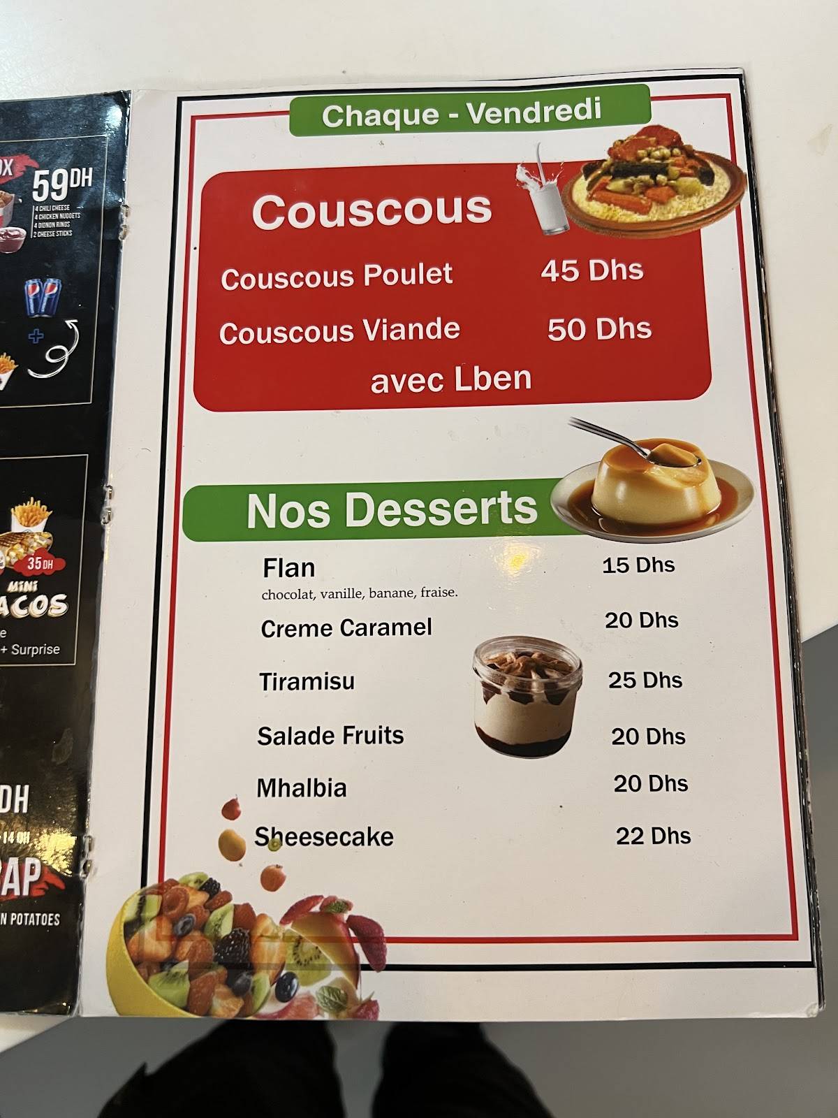 Menu de Tacos de Nice (Agdal)