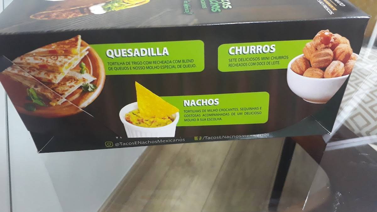 Tacos e Nachos Mexicanos cardápio