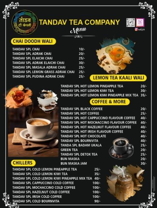 Tandav Tea Company, Vile Parle East menu