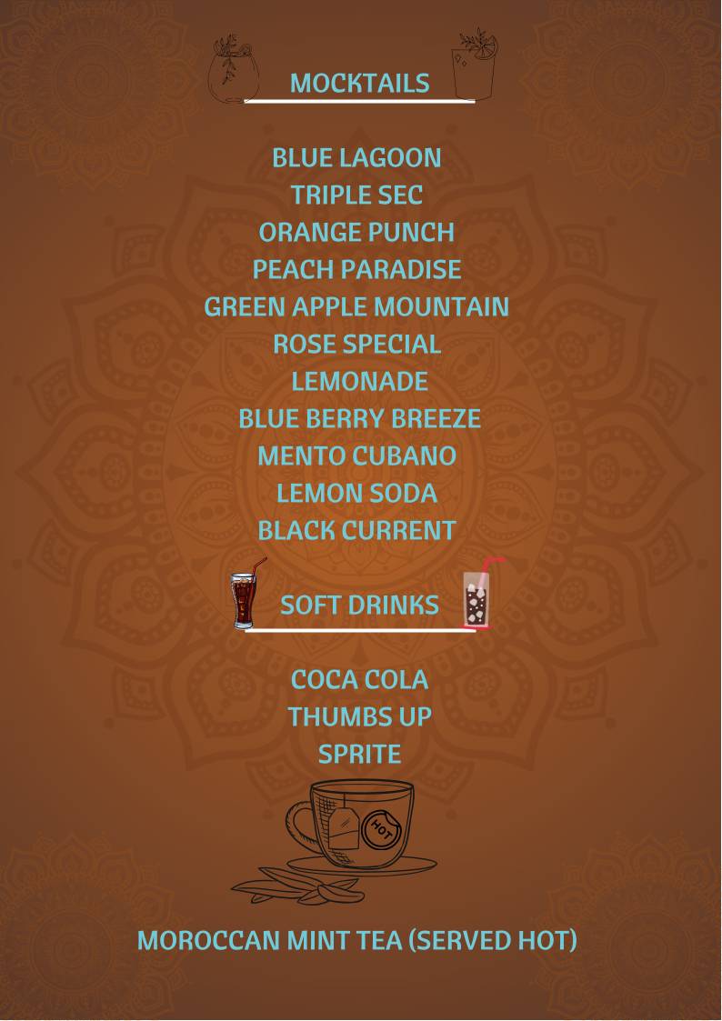 Tara Moroccan Kitchen menu