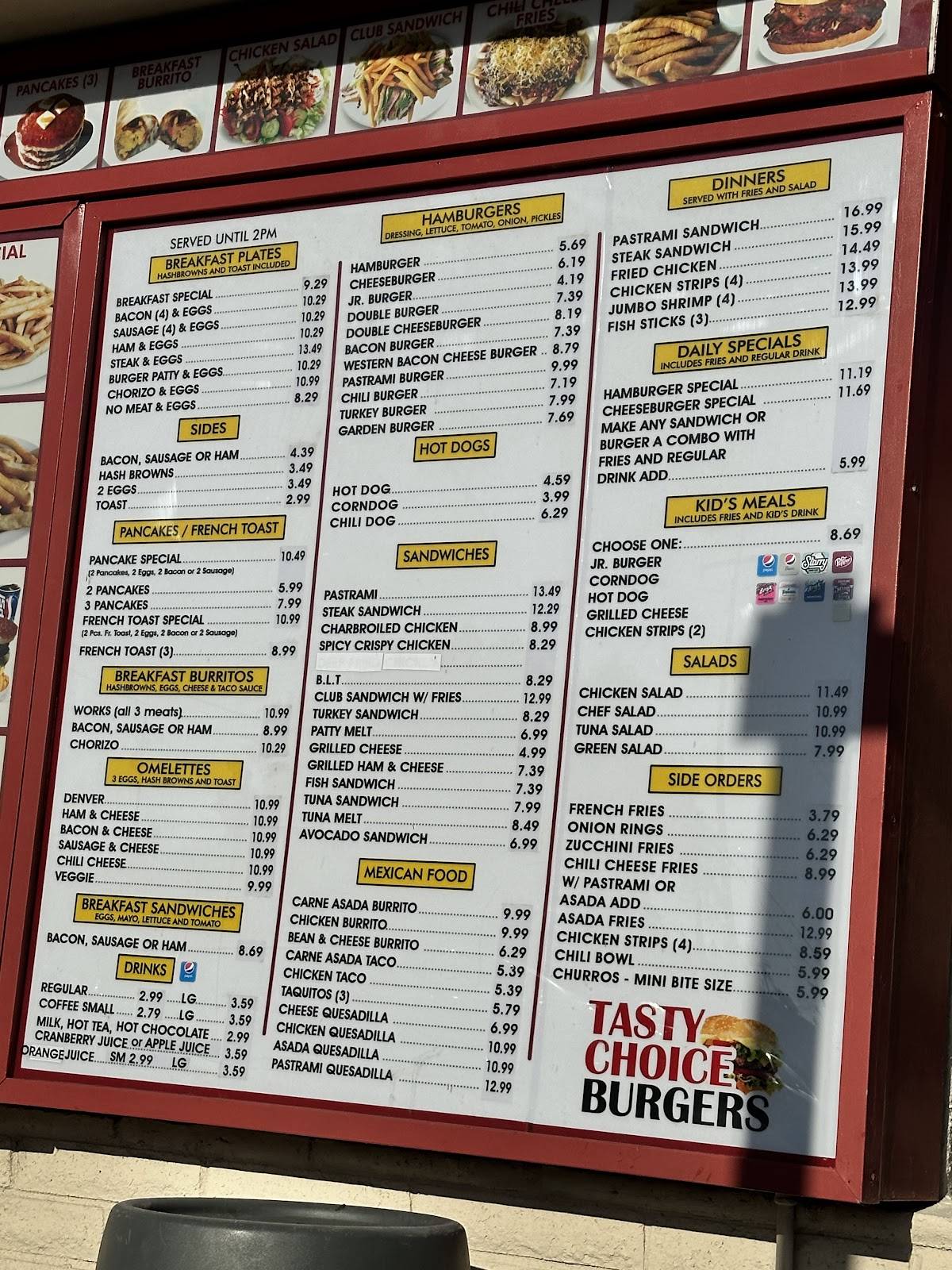 Menu at Tasty Choice fast food, La Puente, 551 N Azusa Ave #4207