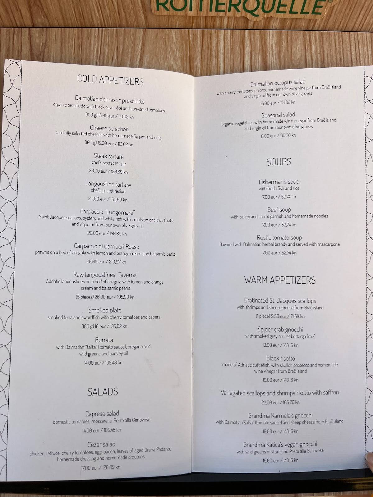 Menu di Riva - Bol d.o.o. 