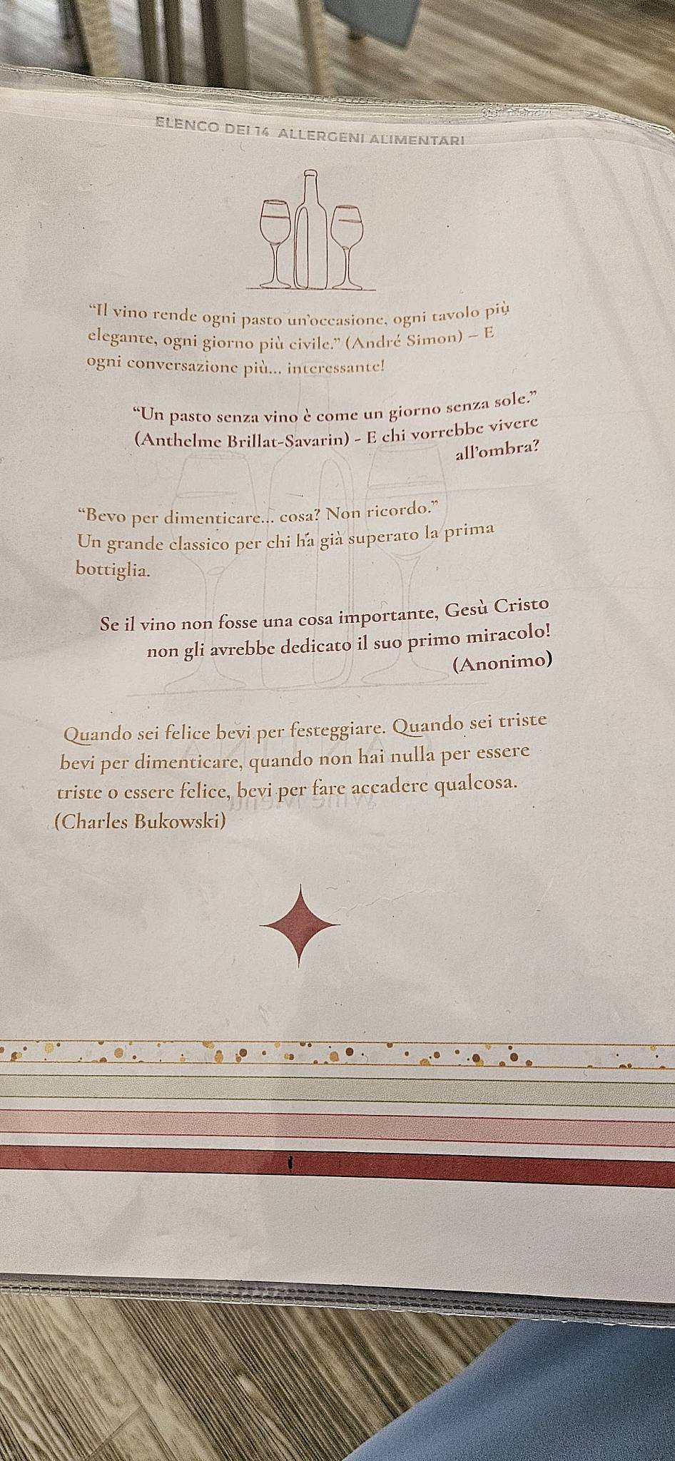 Menu di Taverna a Mare 