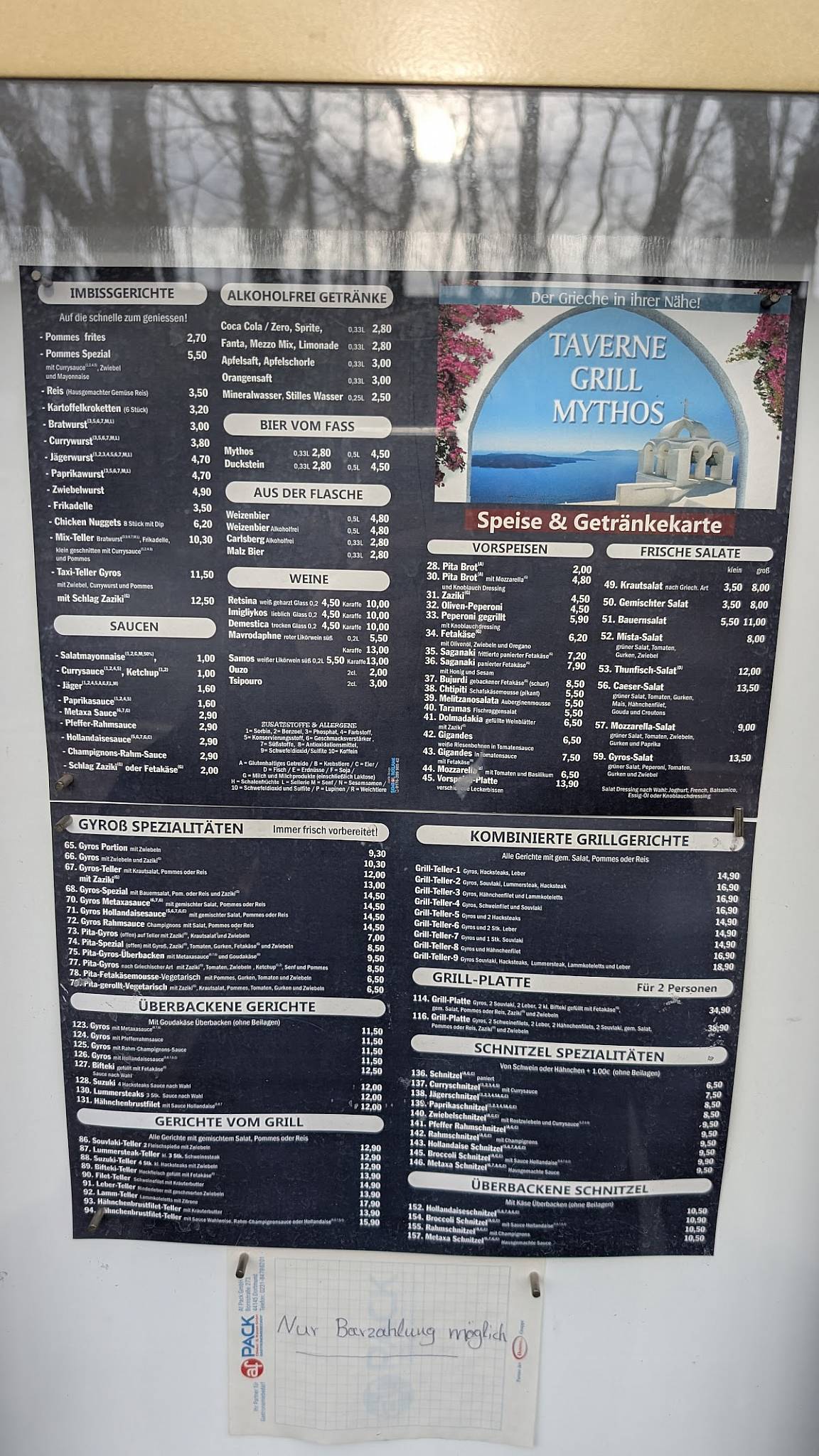 Speisekarte von Taverne Grill Mythos restaurant, Dortmund