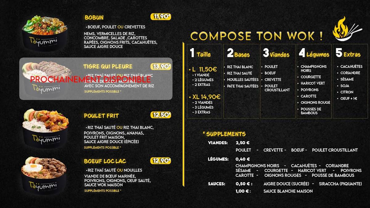 Menu de Tayummi