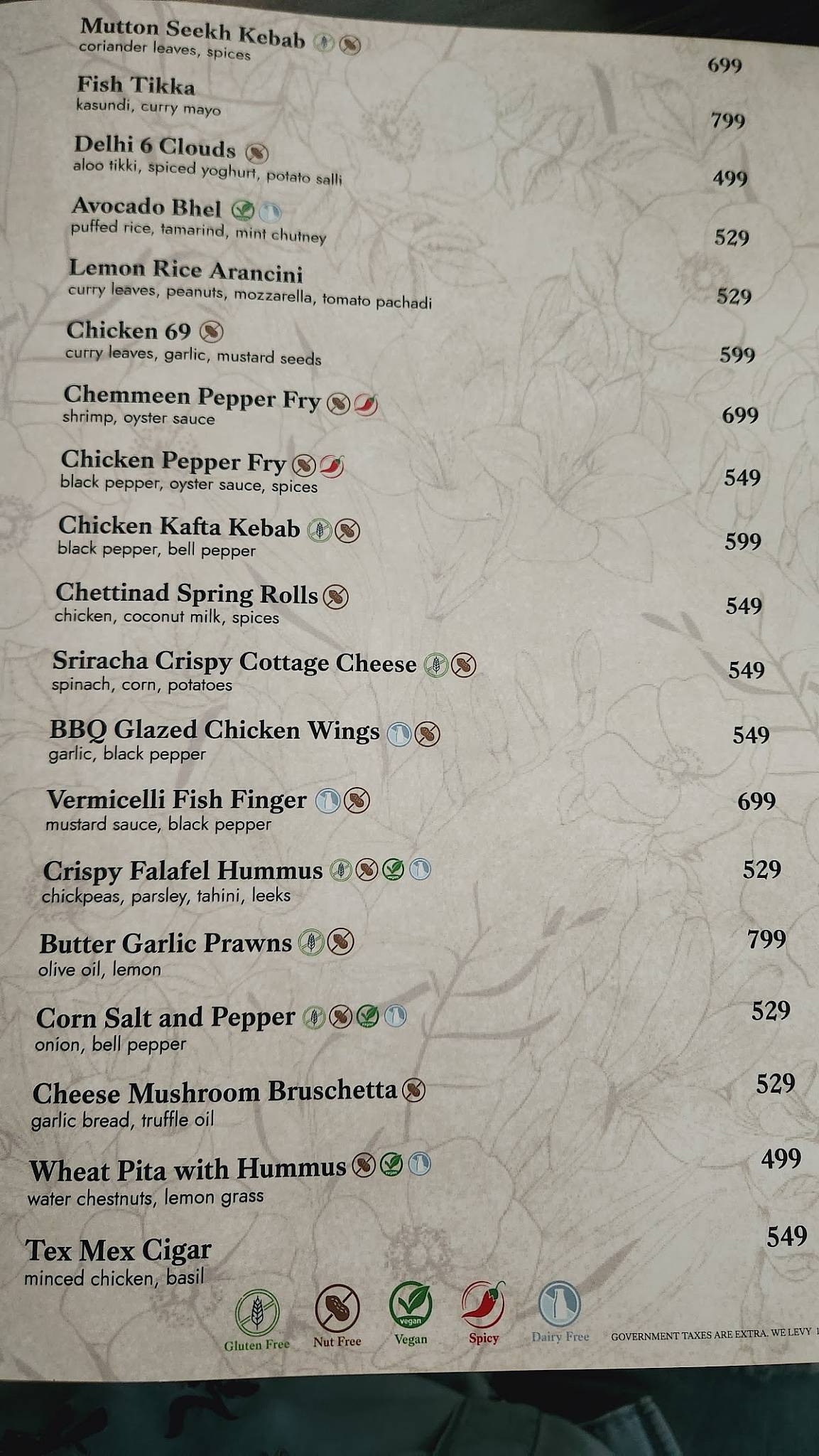 Te Amo Restaurant & Bar menu