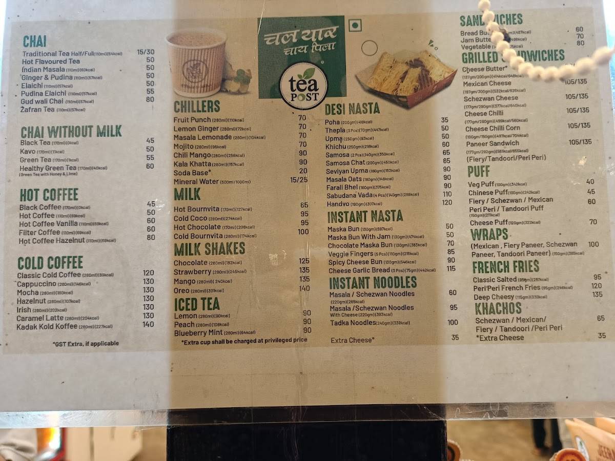 Tea Post menu