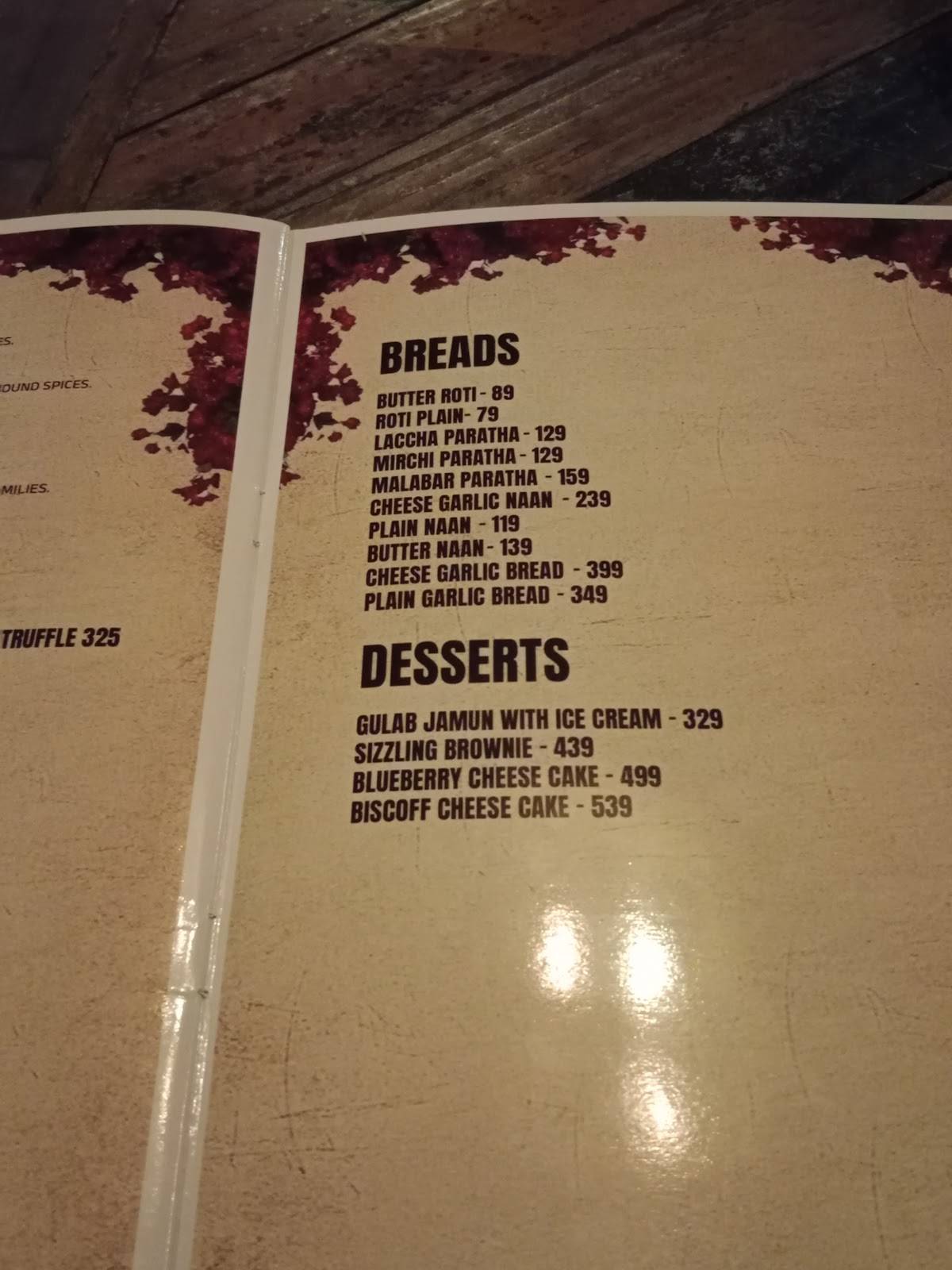 Teera menu