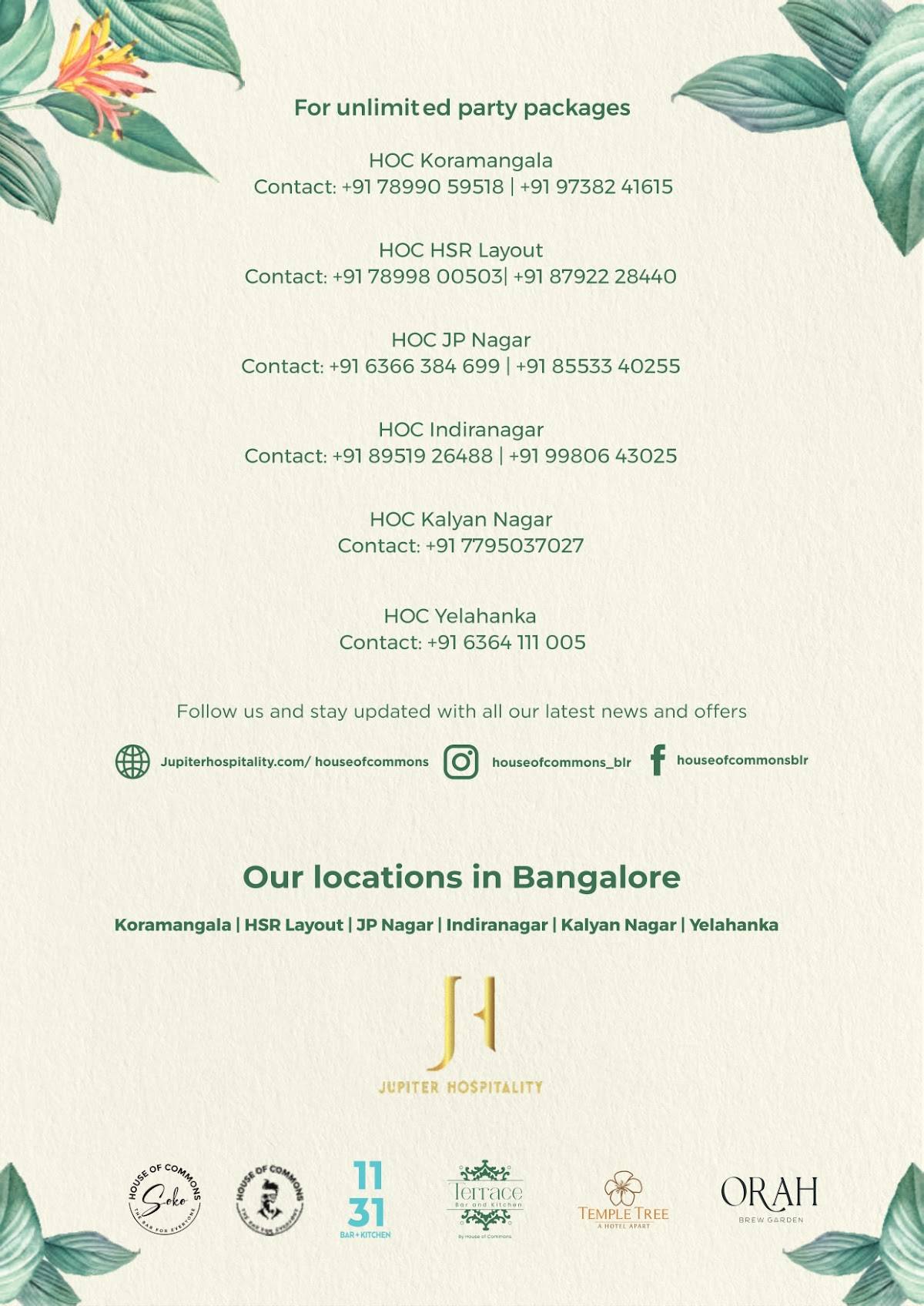 Terrace Bar & Kitchen menu