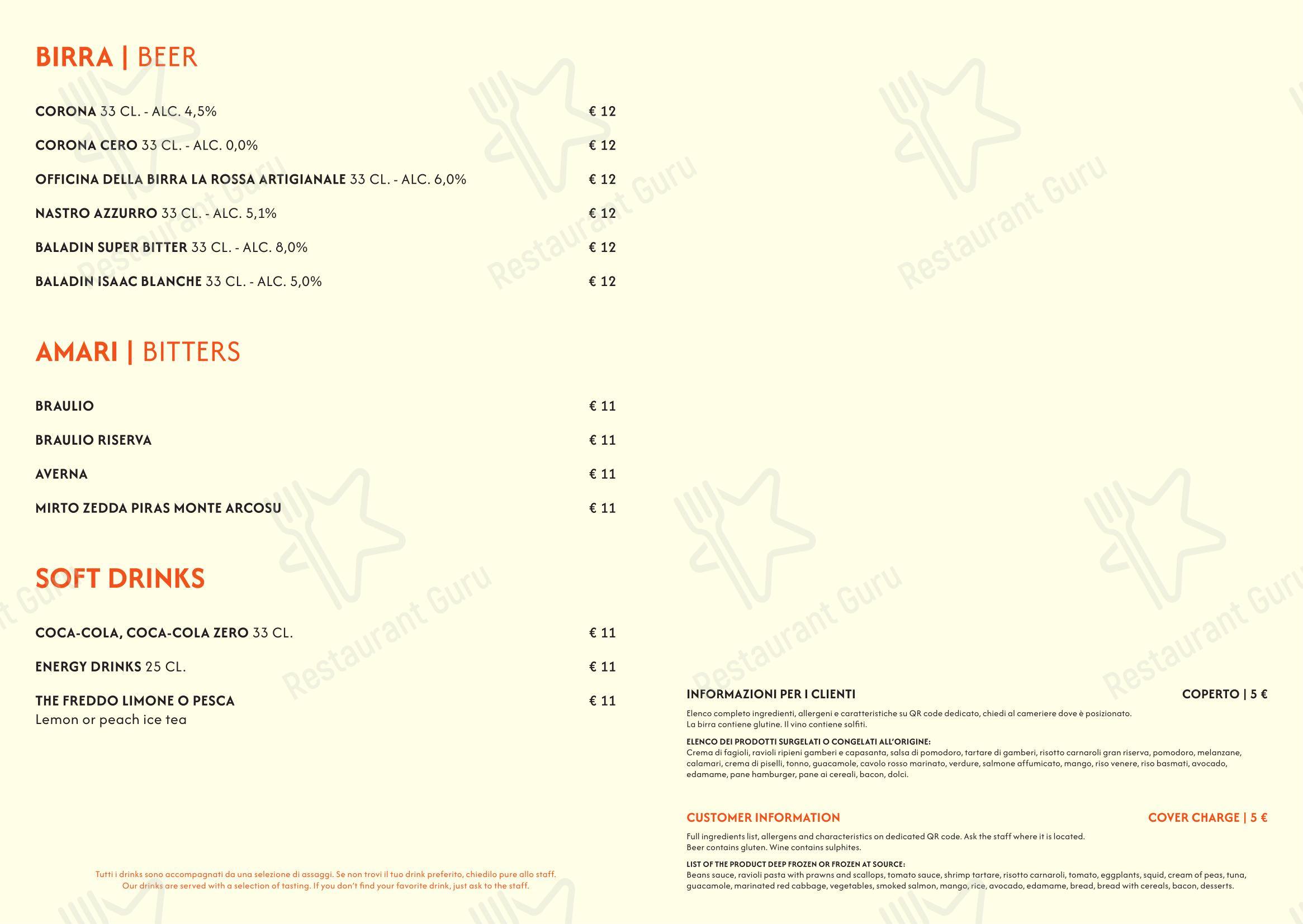 Menu per Caffè Aperol in Milano
