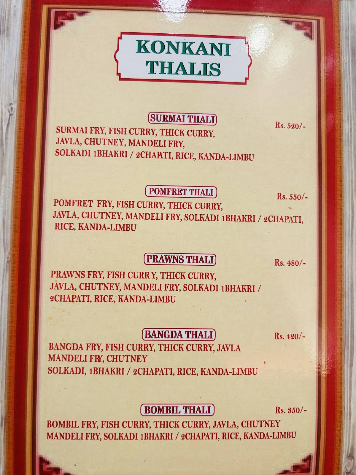 Thaska menu