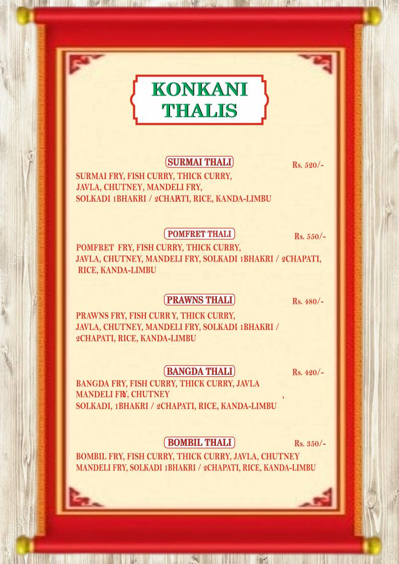 Thaska menu
