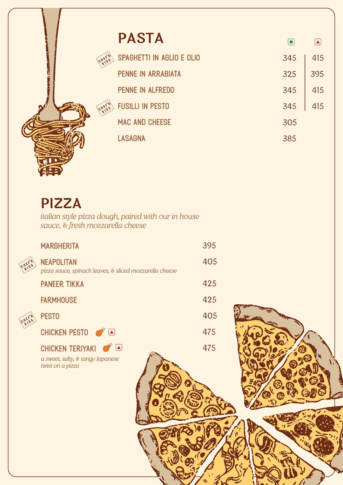 The Bakery Next Door menu