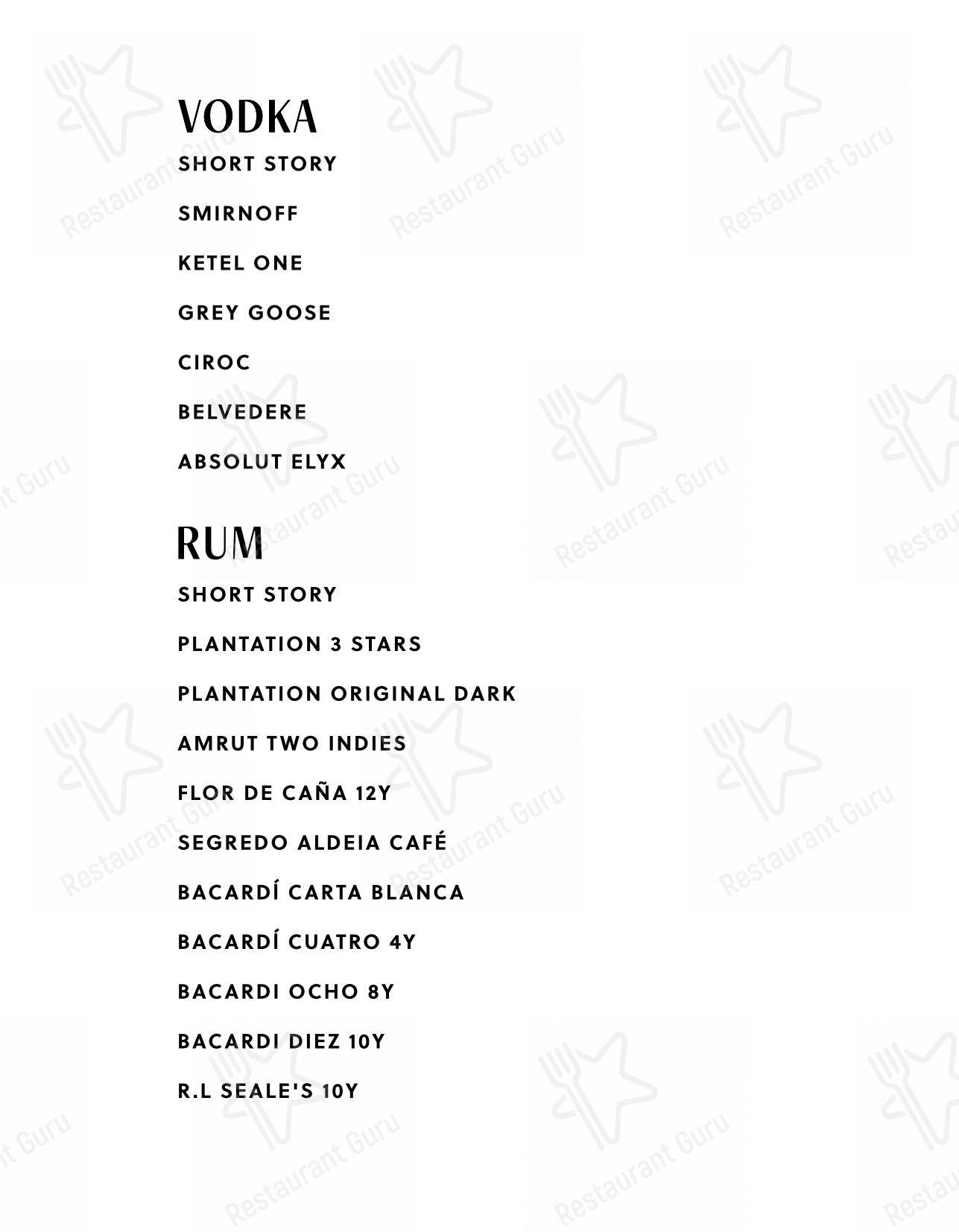 Основное меню for the The Bombay Canteen restaurant