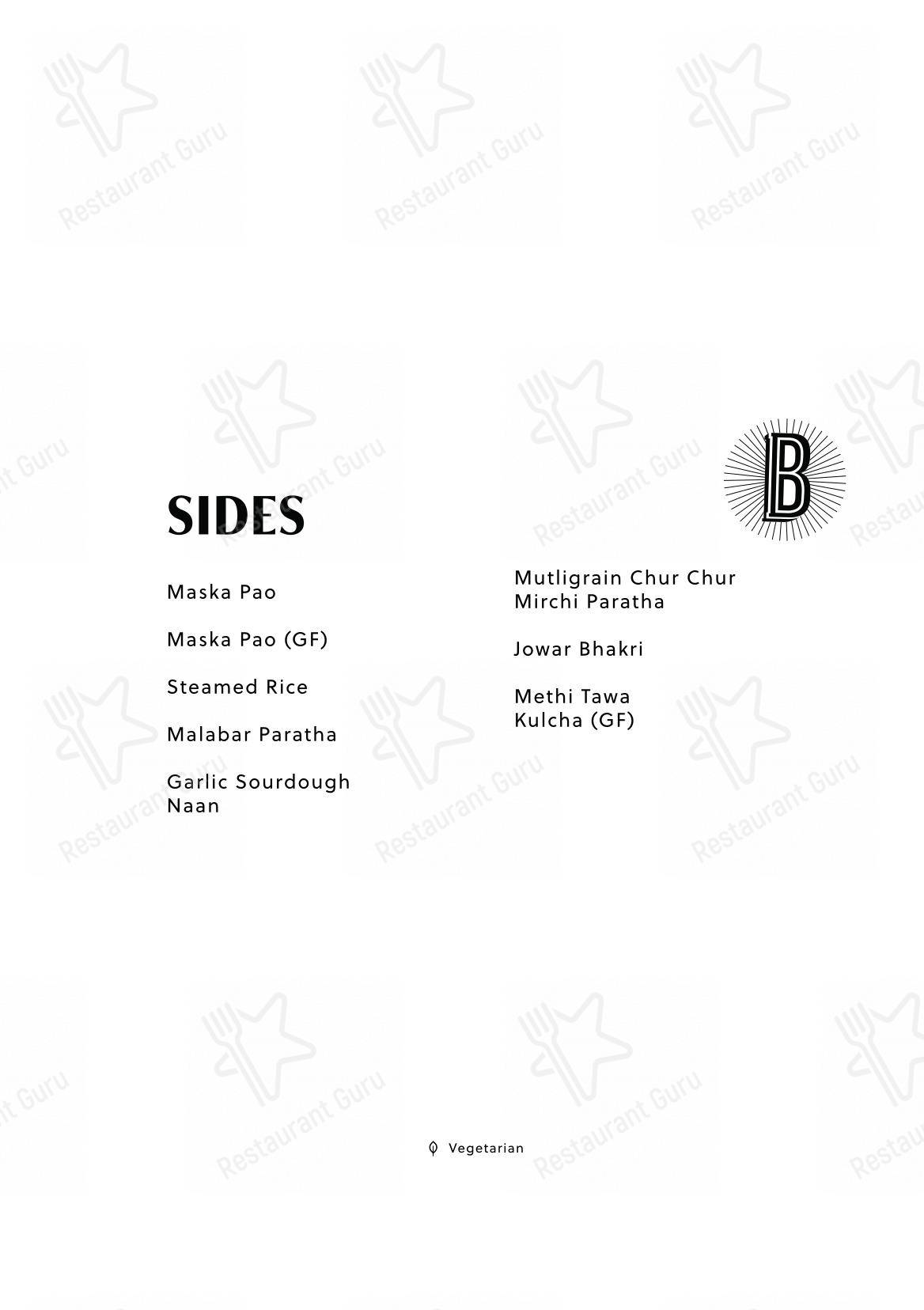 The Bombay Canteen in Mumbai - Menu bar