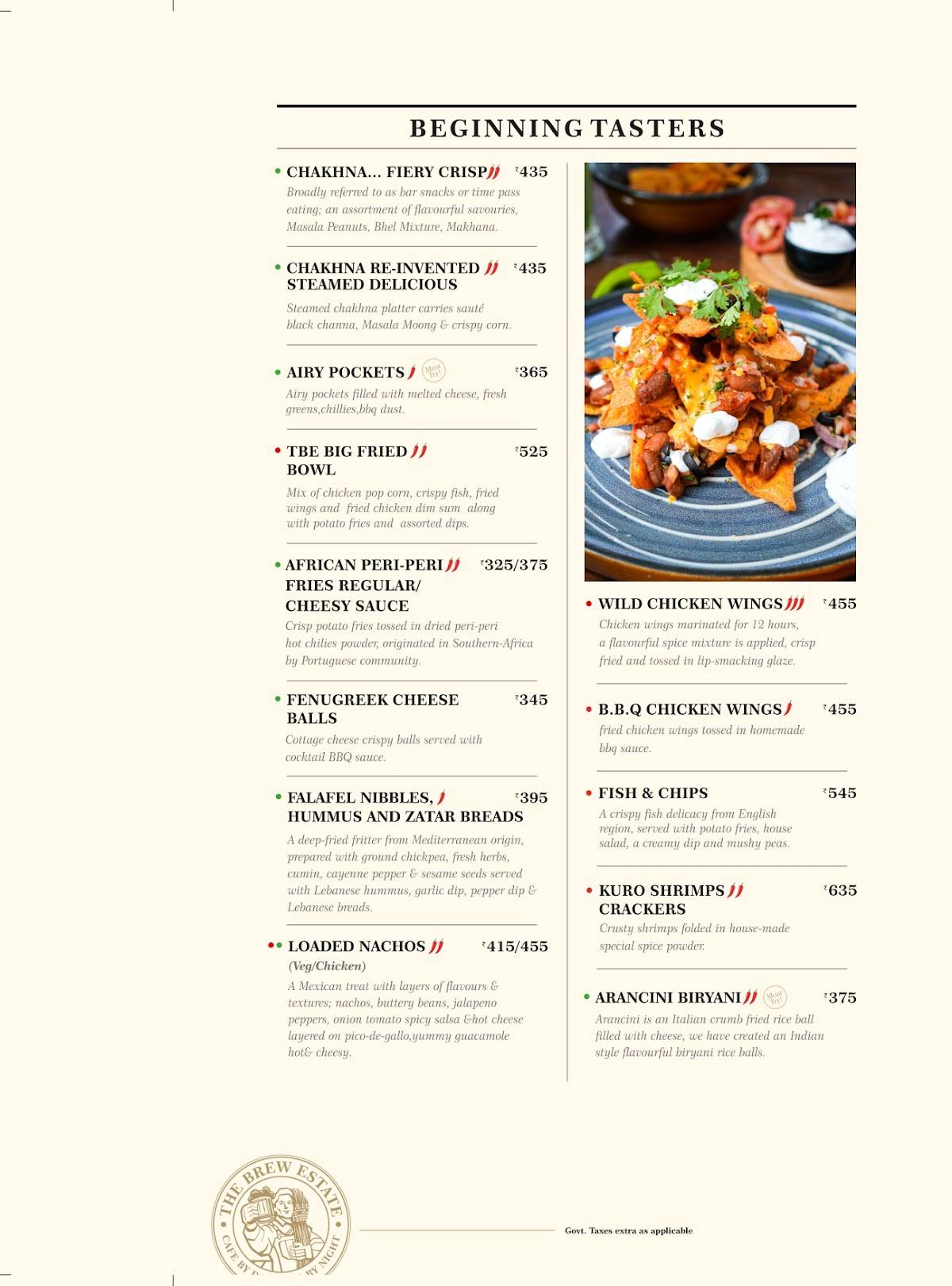 The Brew Estate Pathankot menu