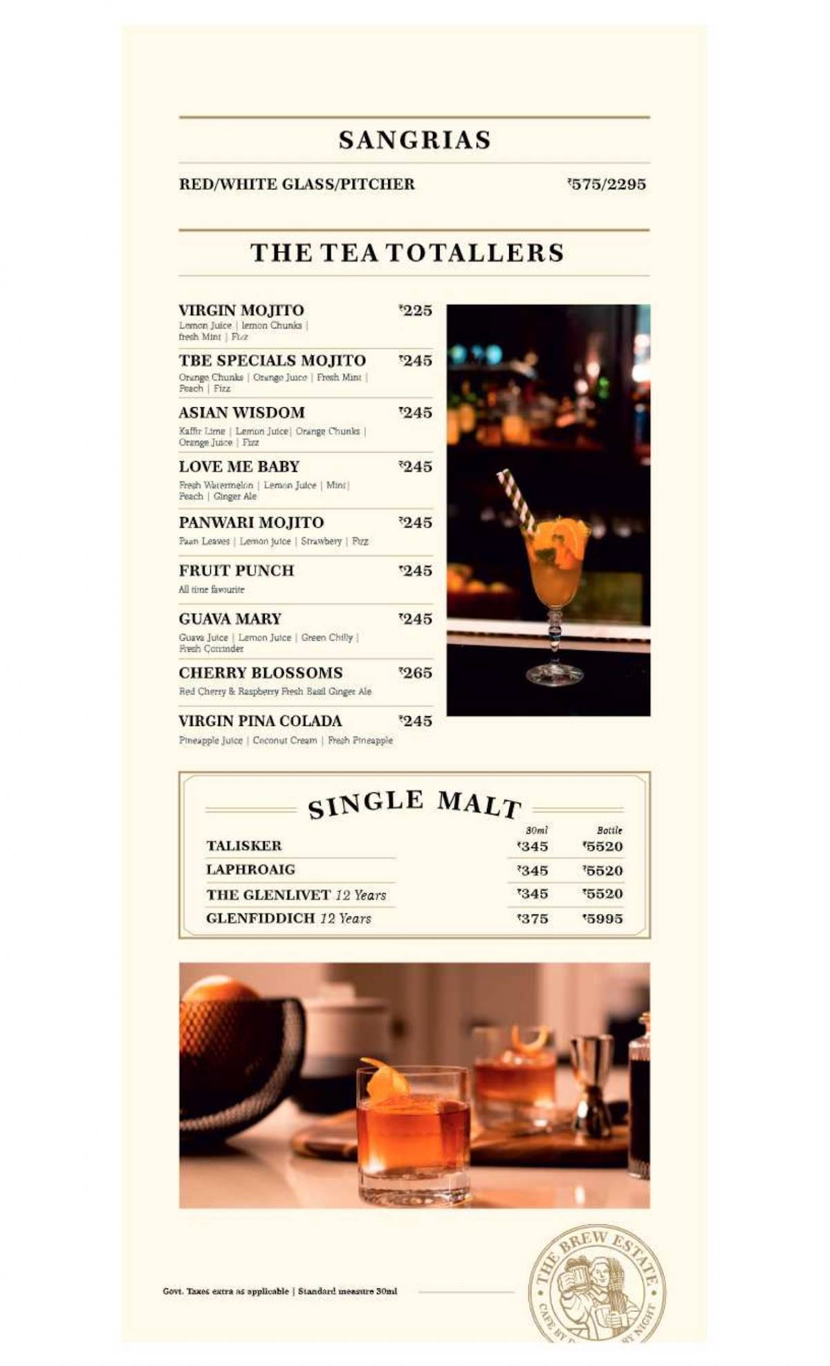 The Brew Estate Pathankot menu