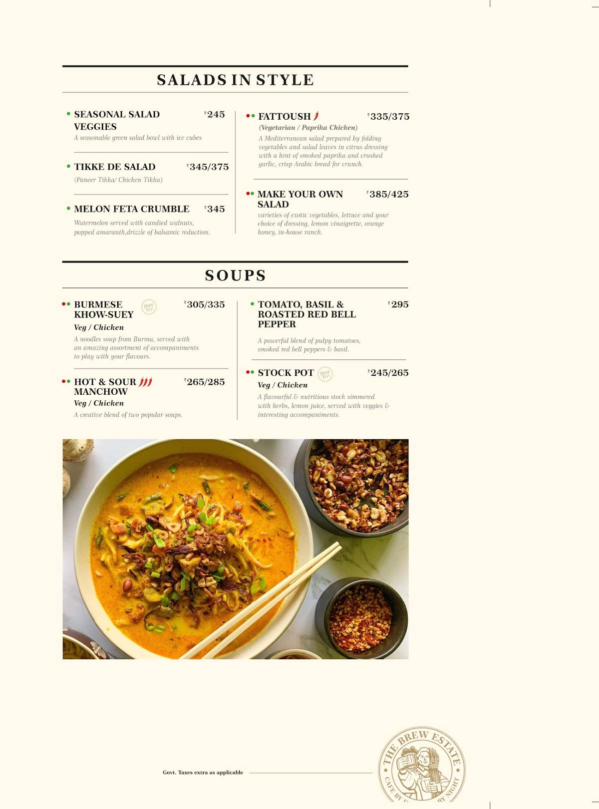 The Brew Estate Pathankot menu