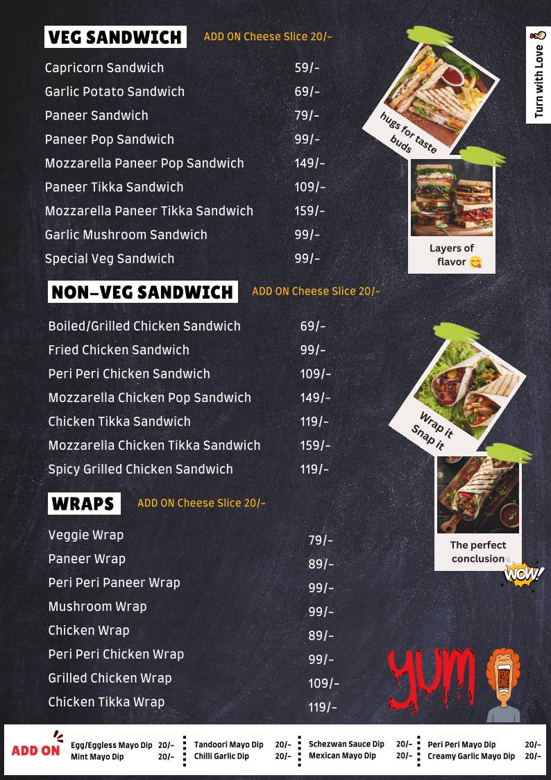 The Burger 420 menu