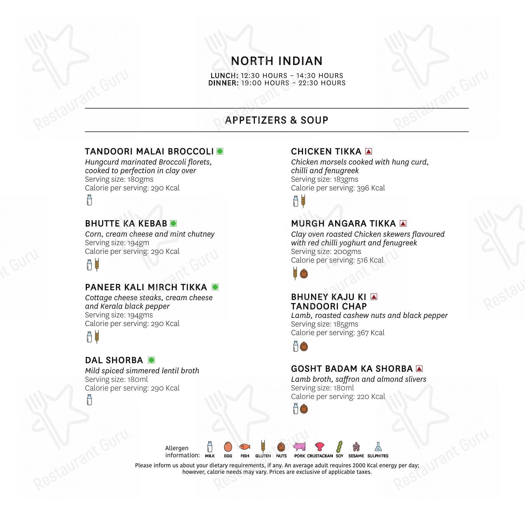 Menu for The Café at The Club in Thiruvananthapuram